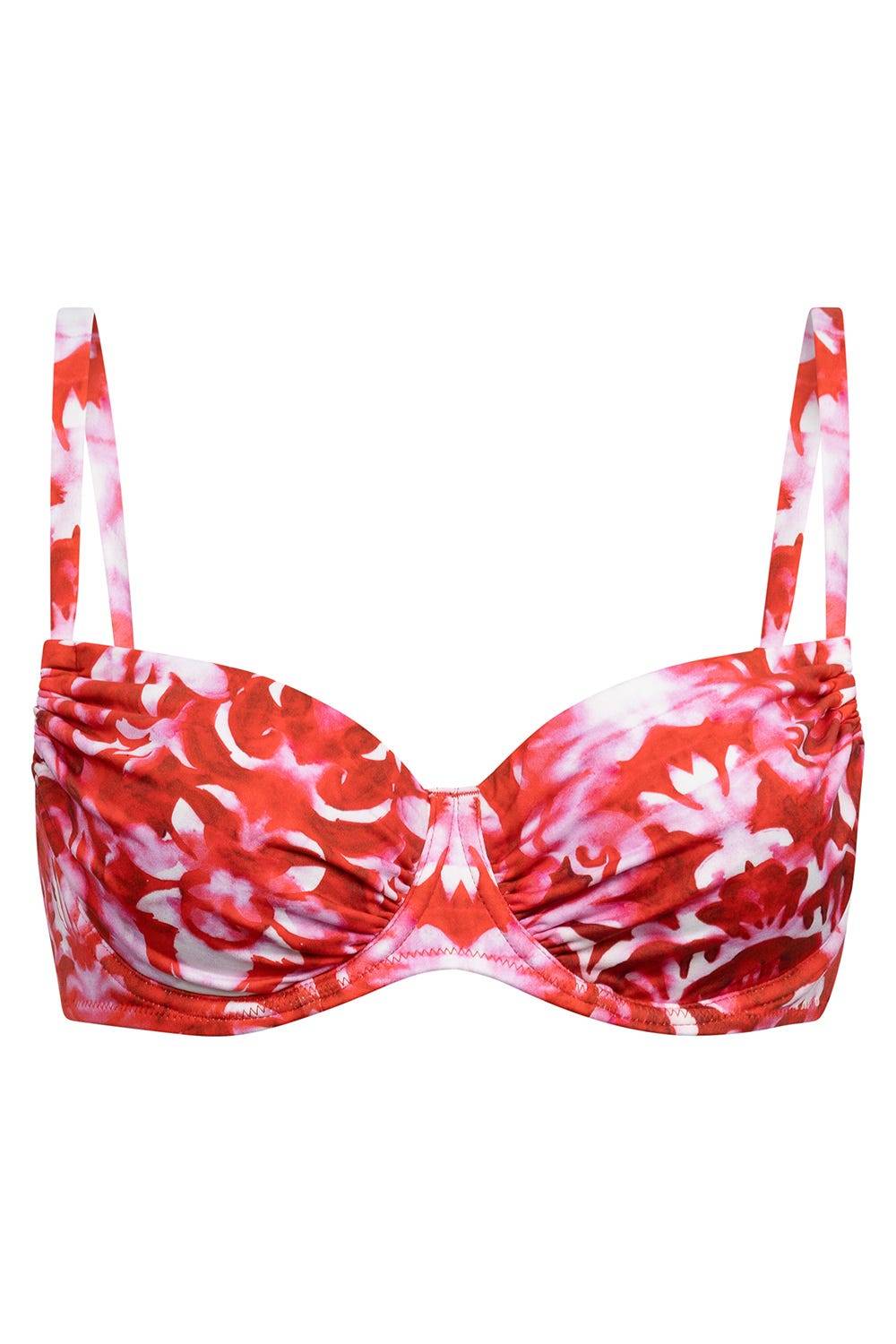 Rösch Bikini-Oberteil im Ornament-Druck Rot-Weiß Outlet