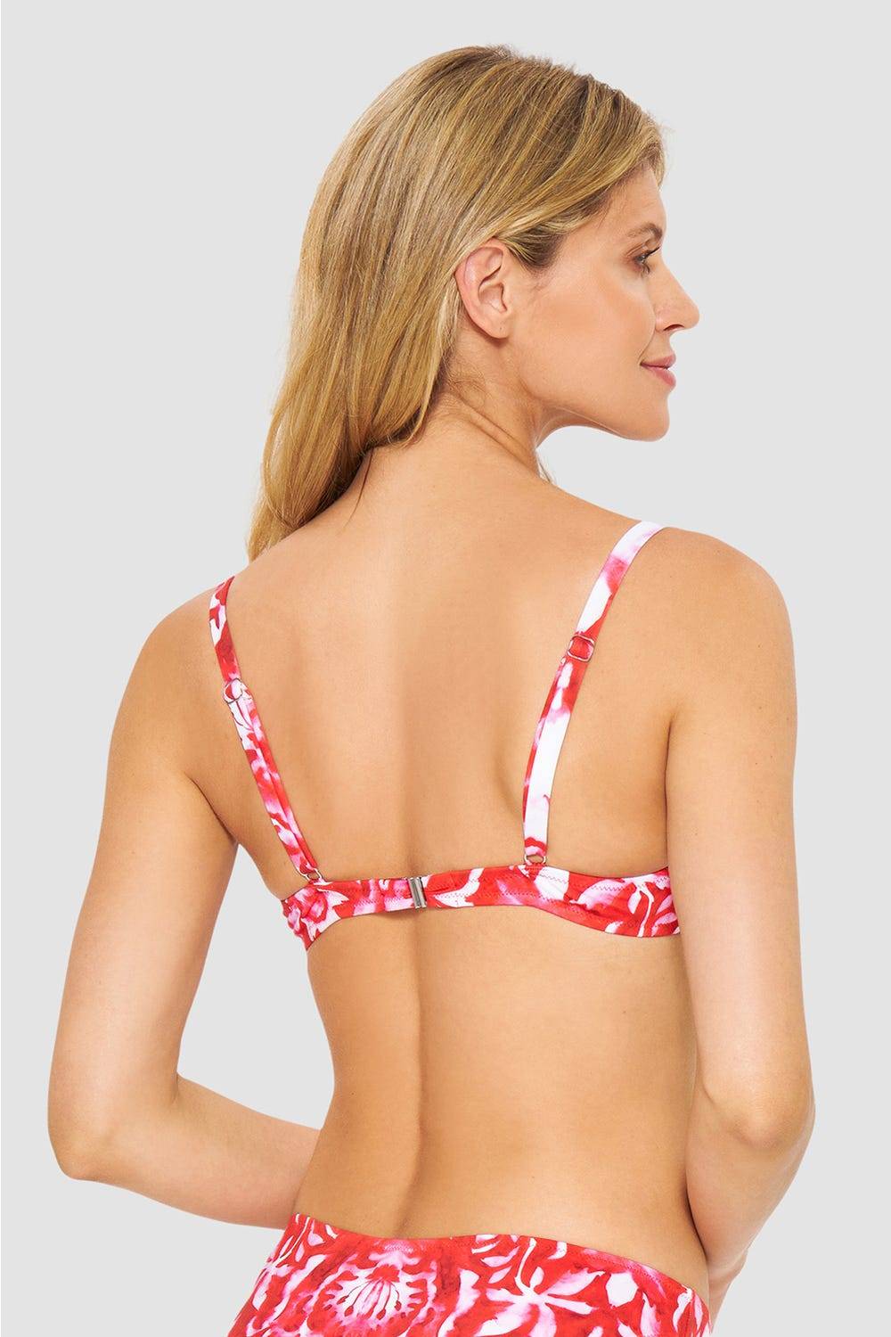 Rösch Bikini-Oberteil im Ornament-Druck Rot-Weiß Outlet
