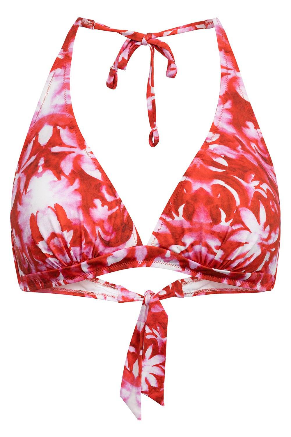 Rösch Bikini-Oberteil Neckholder im Ornament-Druck Rot-Weiß Schlussverkauf