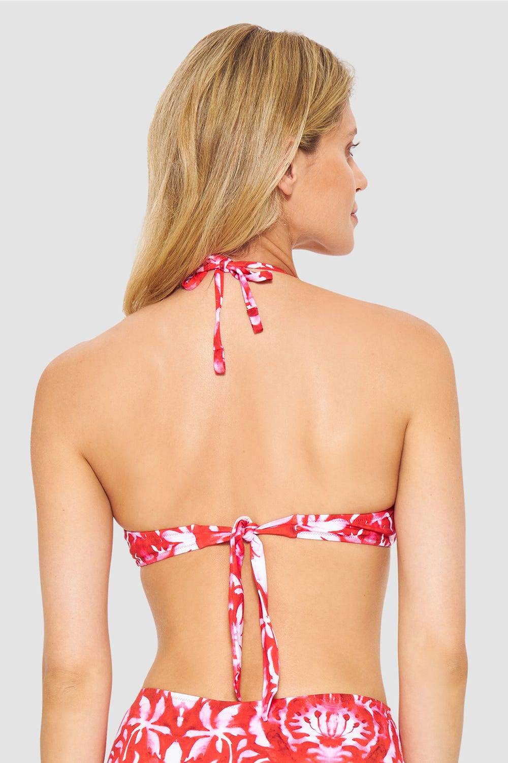 Rösch Bikini-Oberteil Neckholder im Ornament-Druck Rot-Weiß Schlussverkauf
