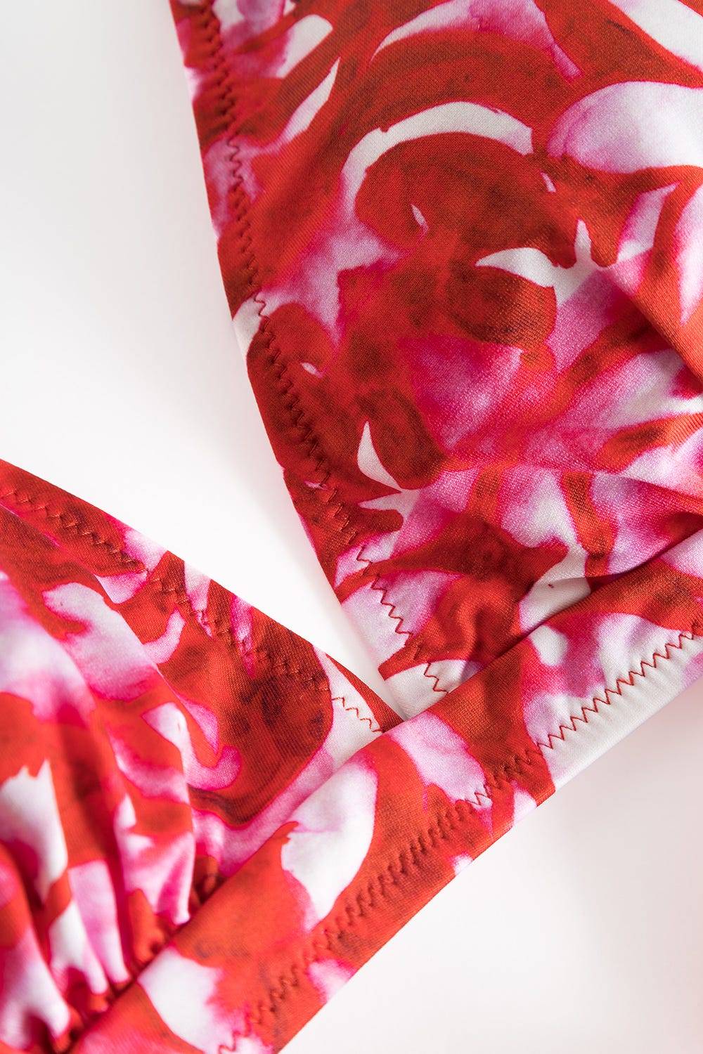 Rösch Bikini-Oberteil Neckholder im Ornament-Druck Rot-Weiß Schlussverkauf