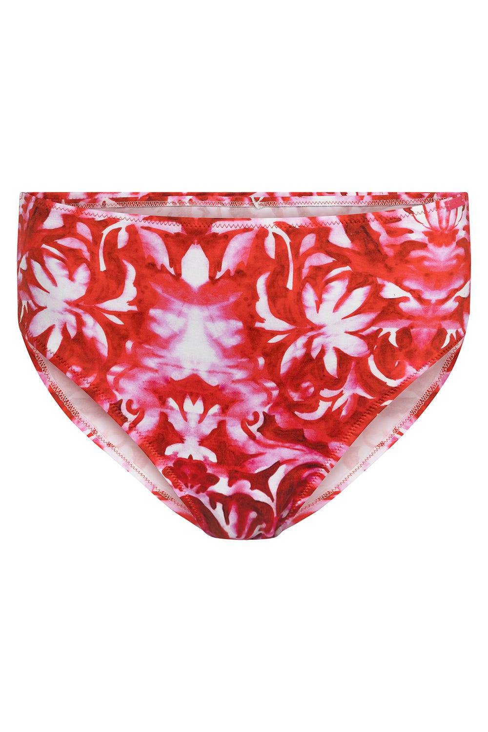 Rösch Bikini-Hose Neckholder im Ornament-Druck Rot-Weiß hoher Taillenausschnitt Angebote