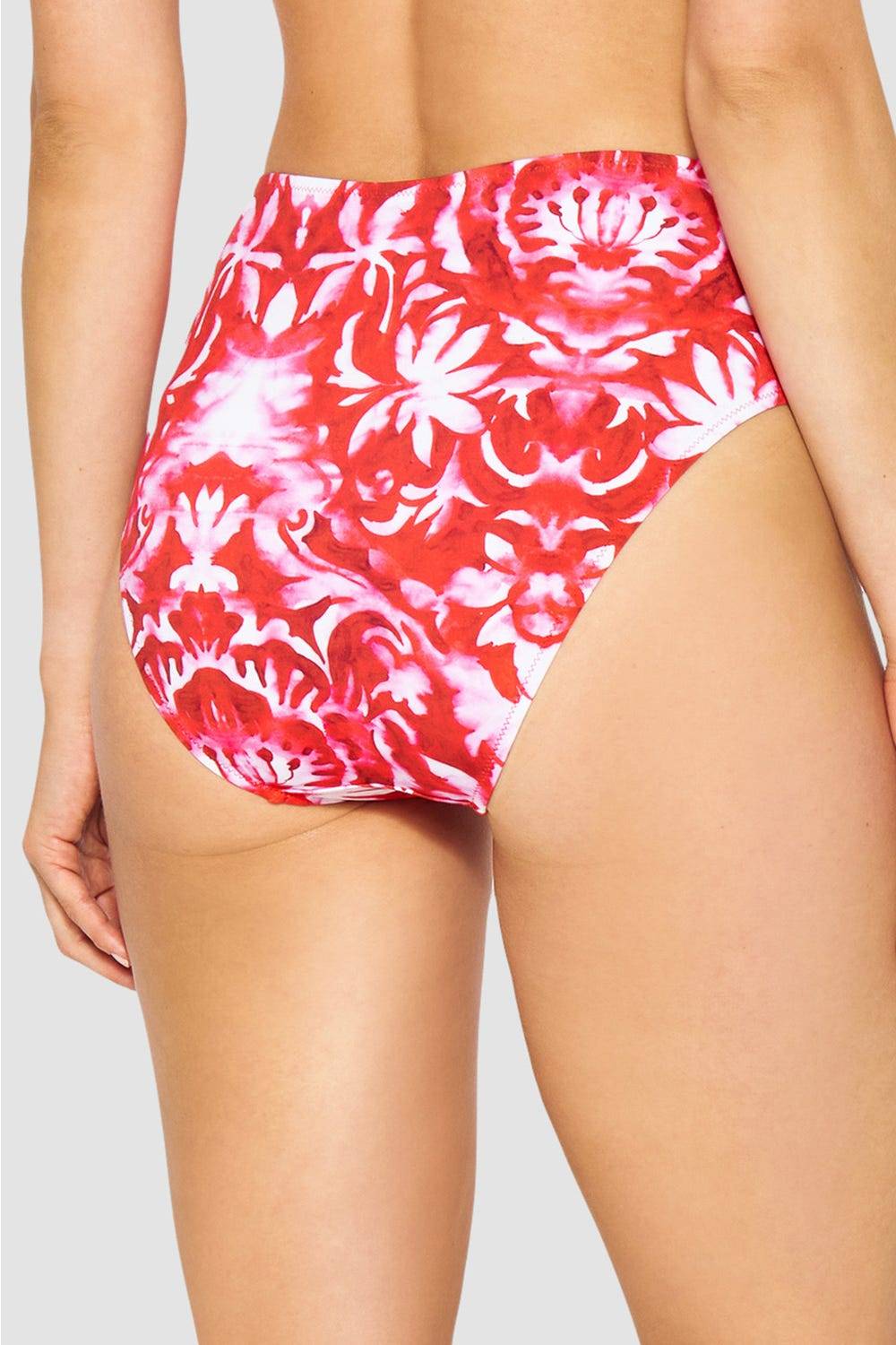 Rösch Bikini-Hose Neckholder im Ornament-Druck Rot-Weiß hoher Taillenausschnitt Angebote