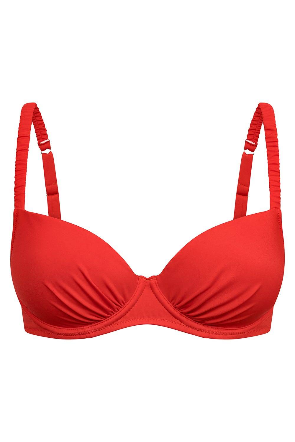 Rösch Bikini-Oberteil in Rot einfarbig Spacer-Cup Günstiger Verkauf