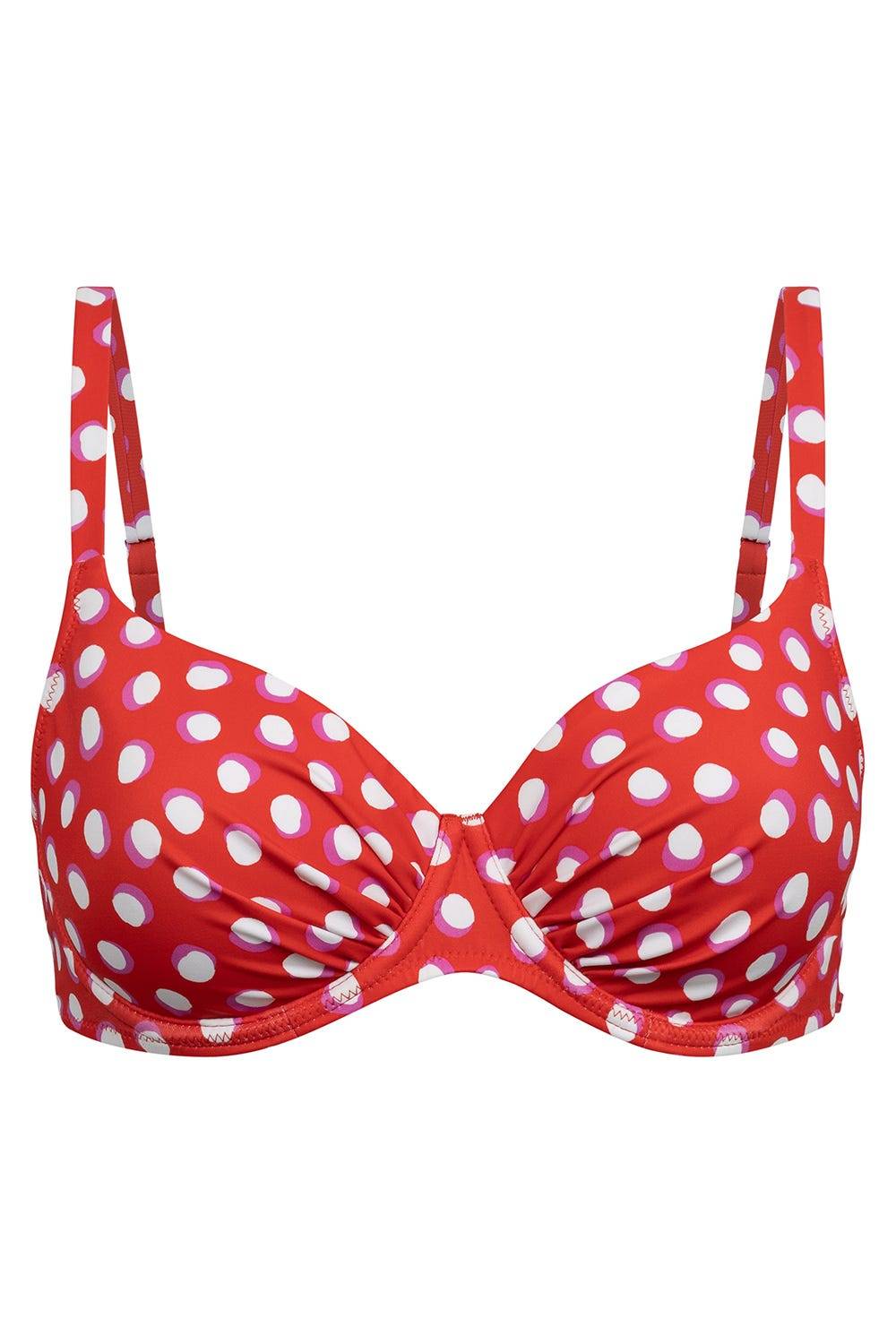 Rösch Bikini-Oberteil im Retro-Tupfendruck Rot-Weiß Fabrikverkauf