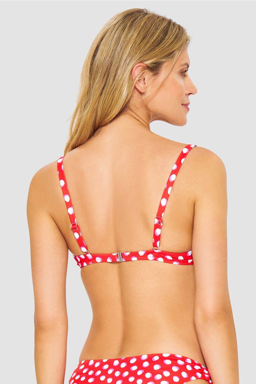 Rösch Bikini-Oberteil im Retro-Tupfendruck Rot-Weiß Fabrikverkauf