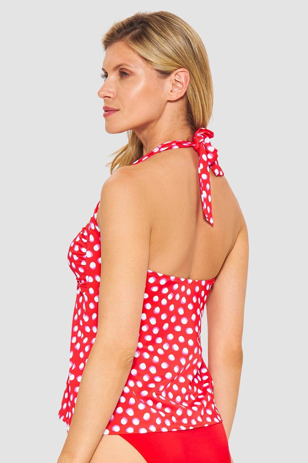 Rösch Tankini-Oberteil Neckholder im Retro-Tupfendruck Rot-Weiß Meist gekauft