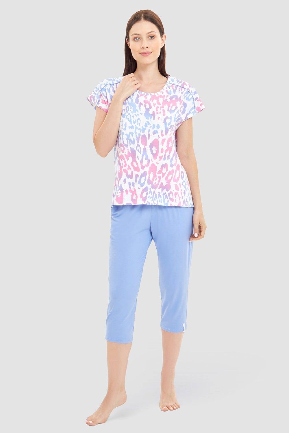 Rösch Pyjamashirt im modernen Leoprint Baumwolle/Elasthan Online