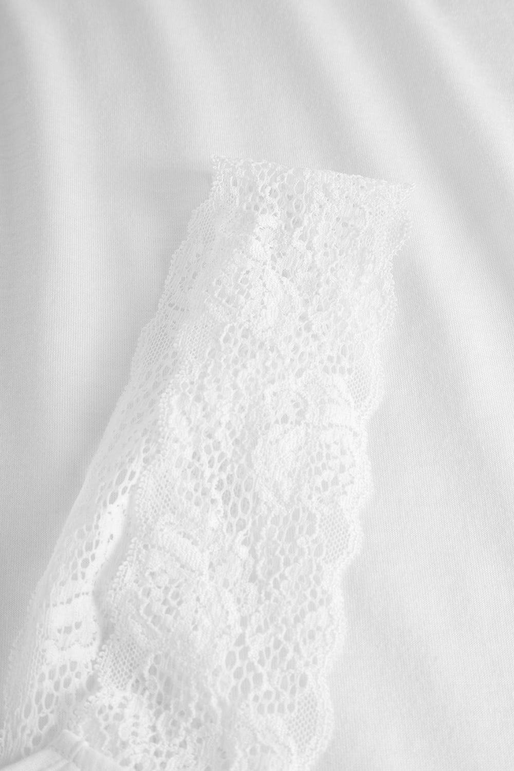 Rösch Pyjama kurz mit Spitzendetail 100% Baumwolle Auslauf