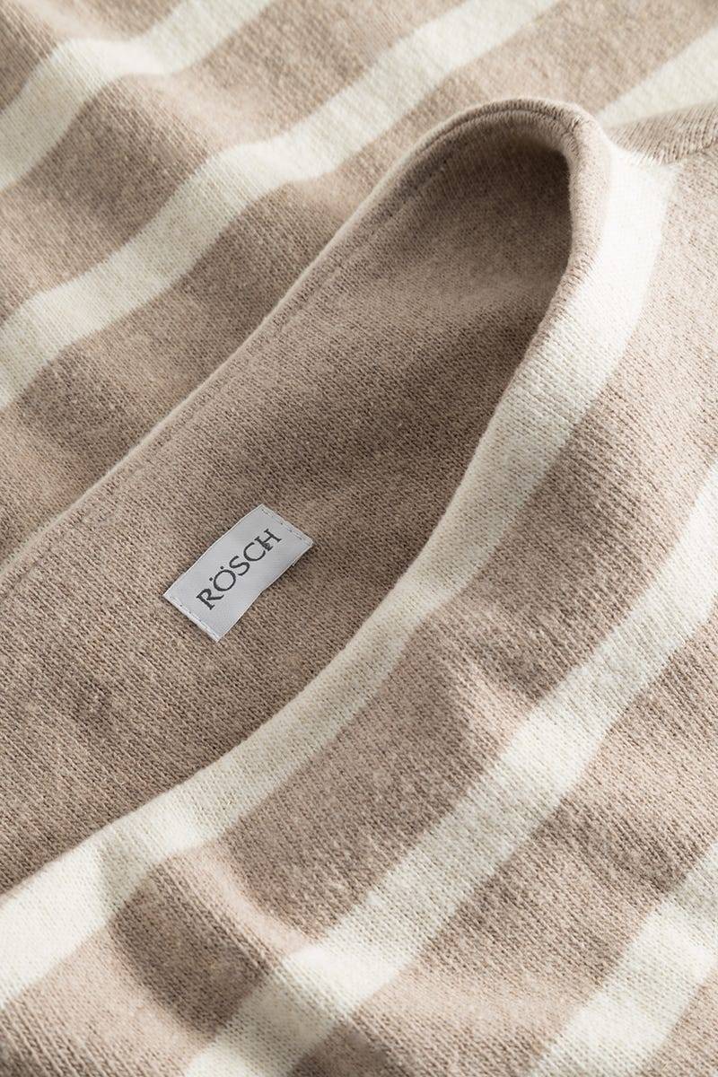 Rösch Hausanzug im Ringeldruck Hellbraun aus Strickware Outlet