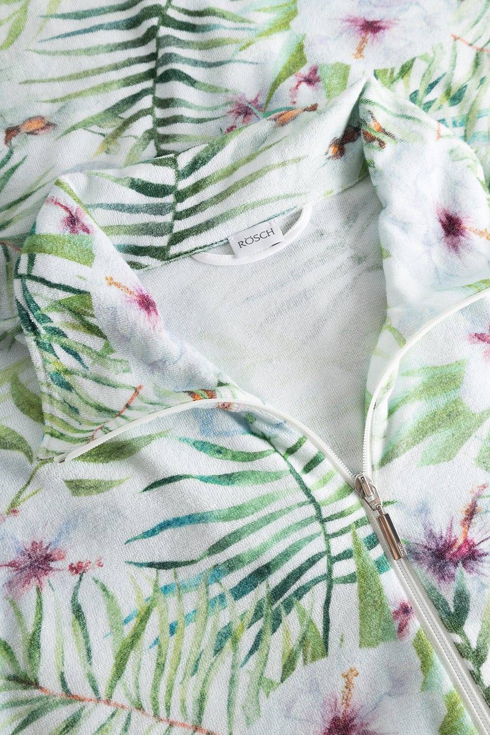 Rösch Morgenmantel im exotischem Blumendruck Frottee Baumwolle/Polyester Fabrikverkauf
