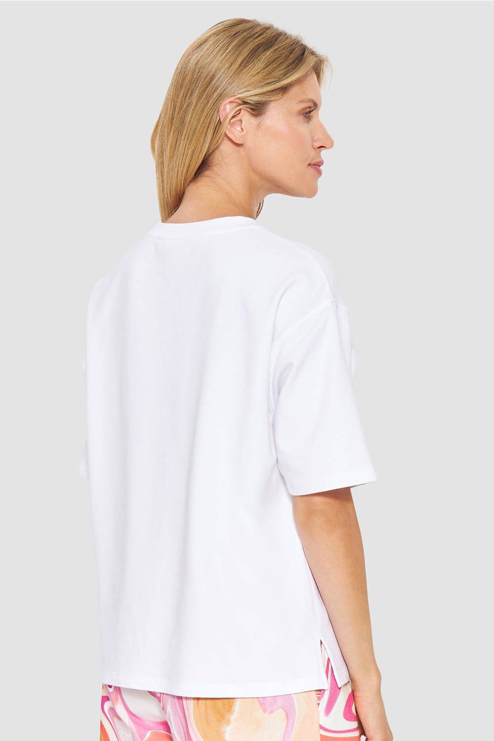 Rösch Sweatshirt in Weiß kastenförmig Baumwolle/Elasthan Blitzverkäufe