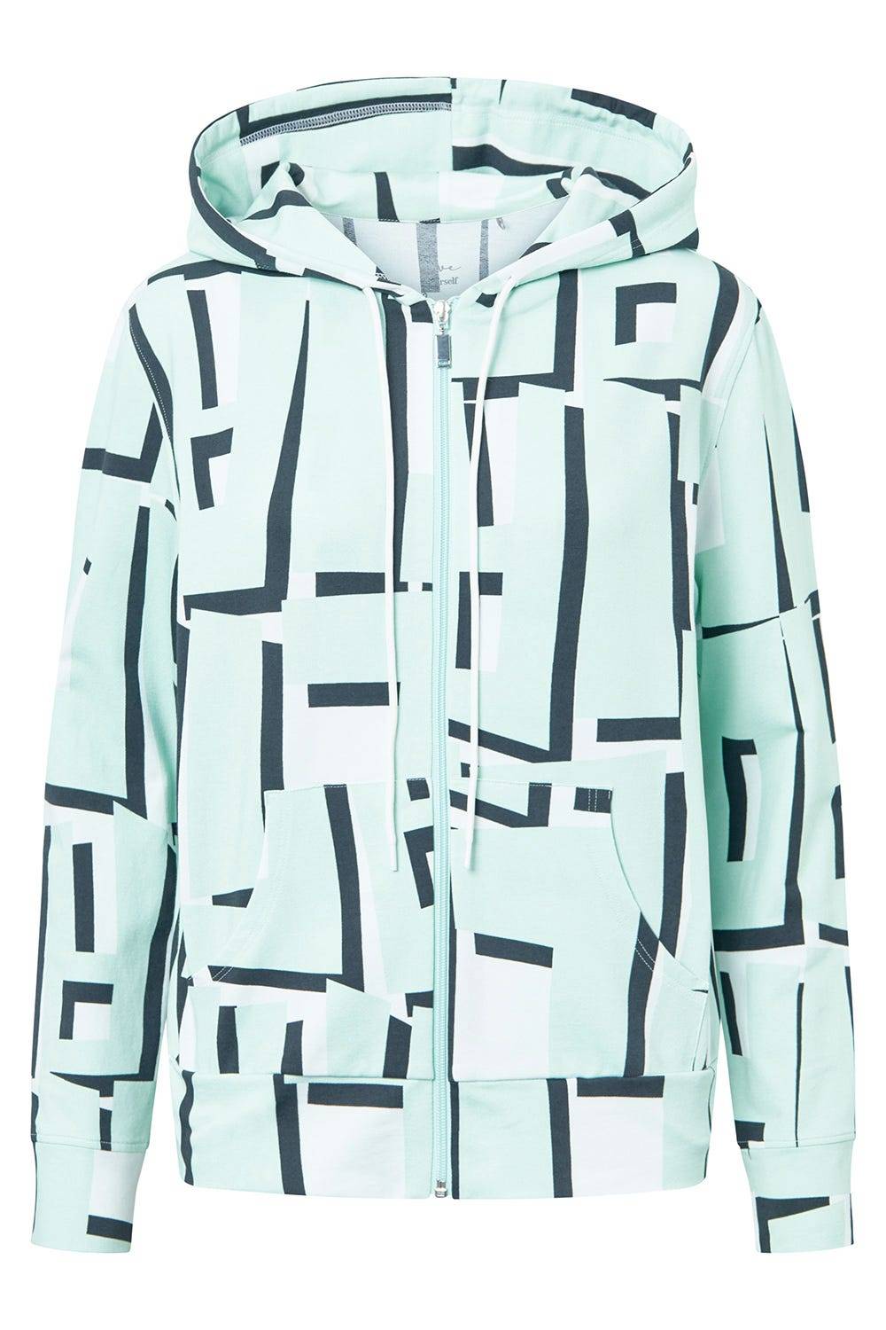 Rösch Sweatjacke im Letter-Print Türkis Baumwolle/Elasthan Outlet