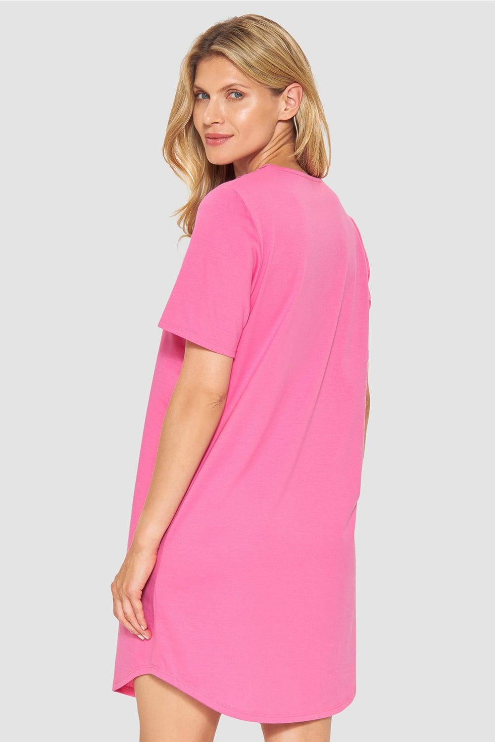 Rösch Nachthemd mit Spitzendetails Pink Baumwolle/Modal im Angebot