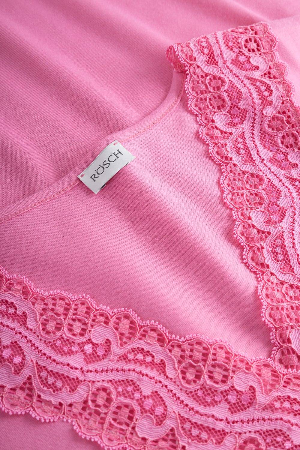 Rösch Nachthemd mit Spitzendetails Pink Baumwolle/Modal im Angebot