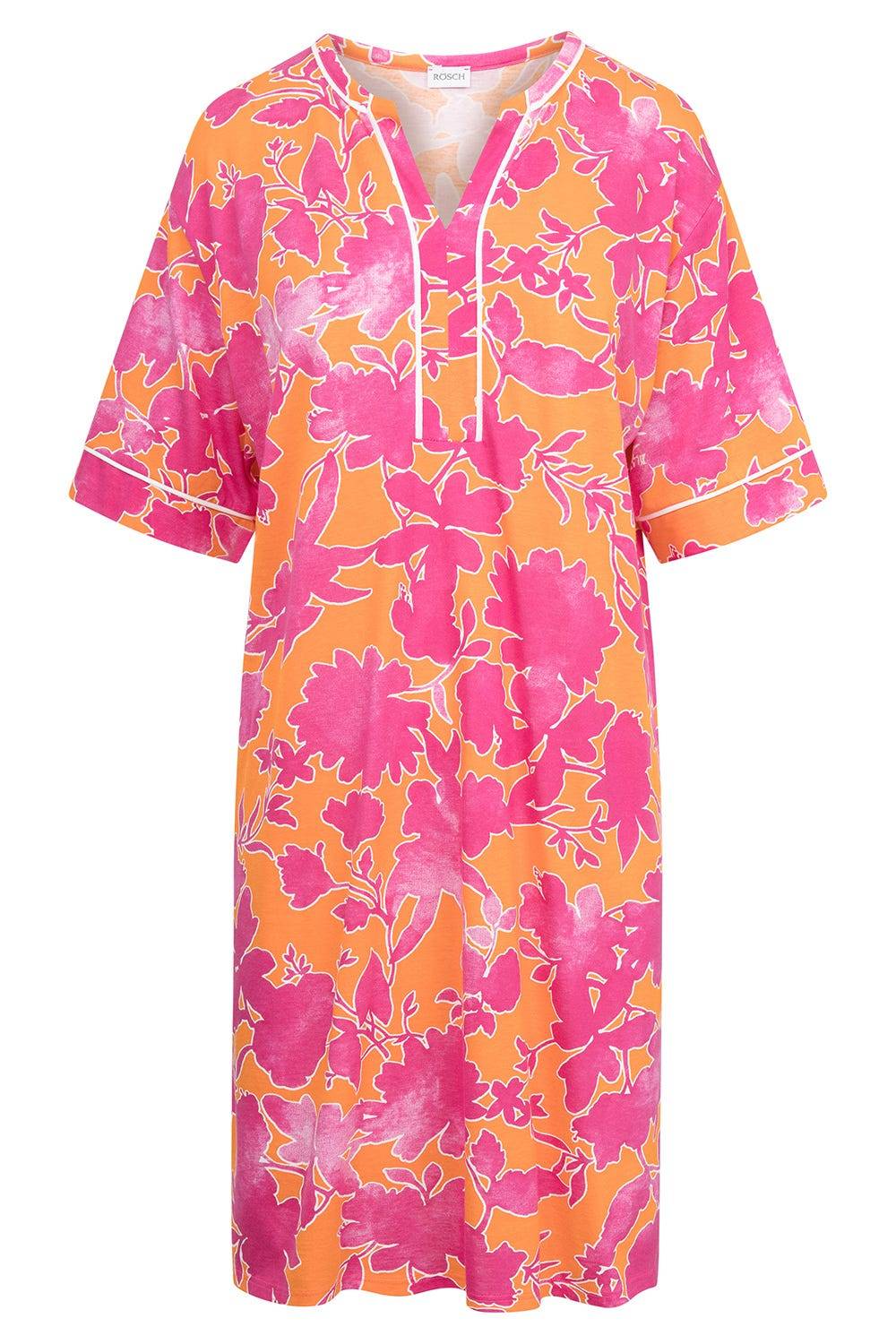 Rösch Nachthemd im floralen Druck Orange-Pink Tunika-Style Baumwolle/Modal Günstiger Verkauf