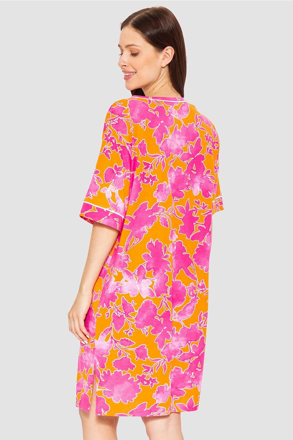 Rösch Nachthemd im floralen Druck Orange-Pink Tunika-Style Baumwolle/Modal Günstiger Verkauf
