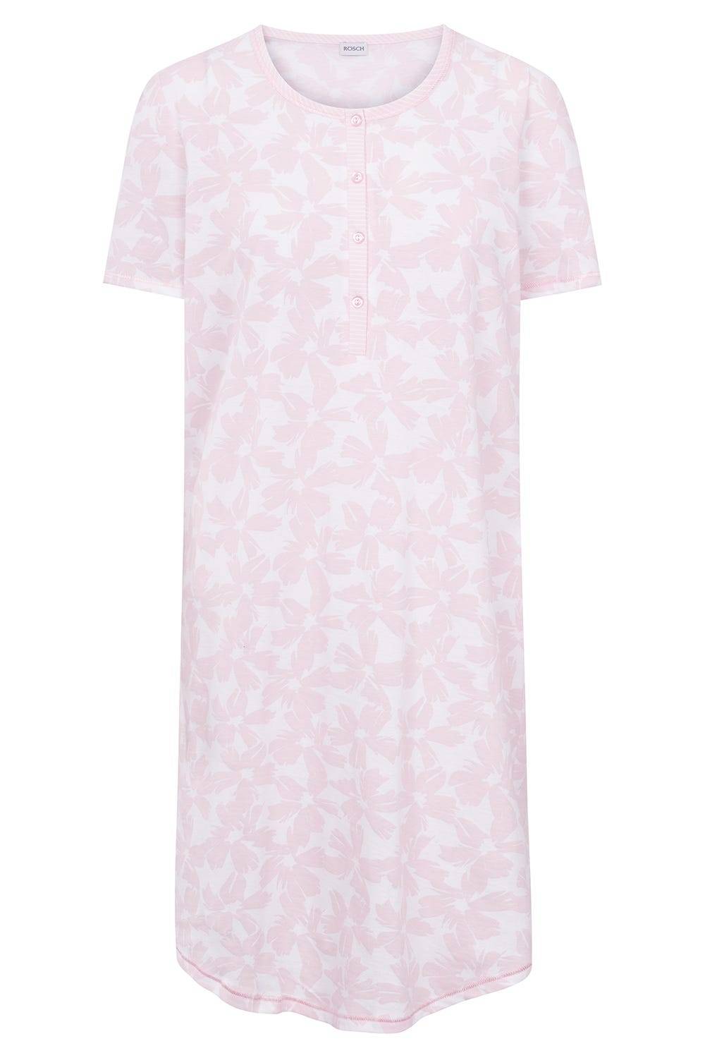 Rösch Nachthemd im Muster-Mix Blumen Streifen Rosa 100% Baumwolle Bis zu 60% Rabatt