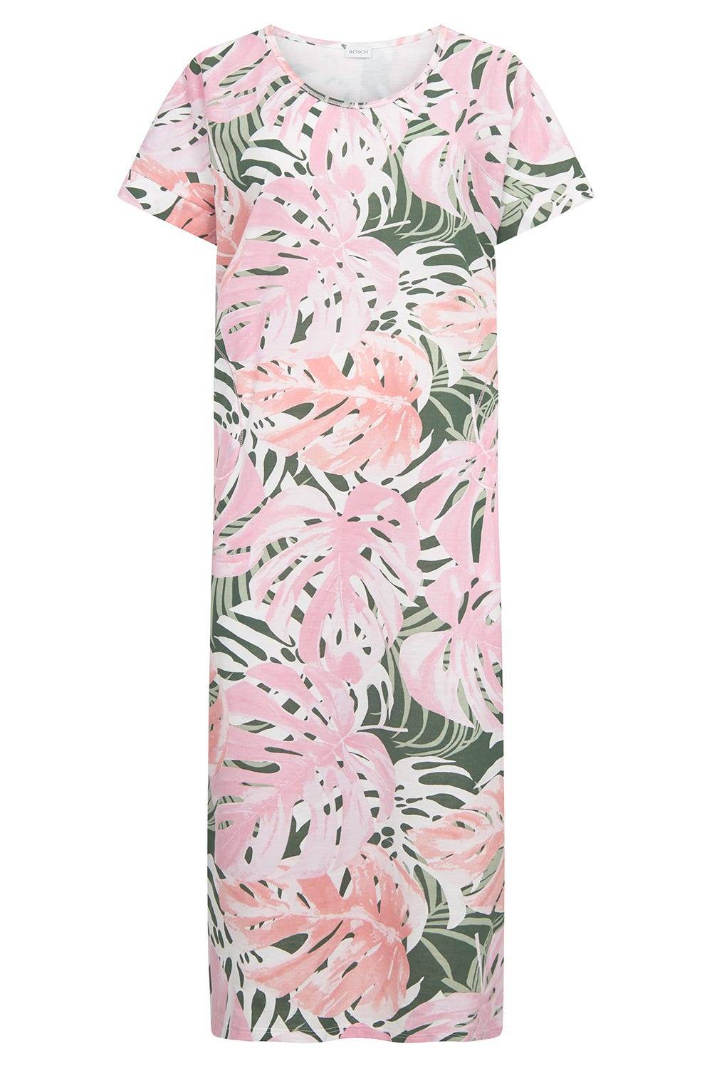 Rösch Nachtkleid im Blätterdruck exotisch Maxi-Länge 100% Baumwolle Verkauf