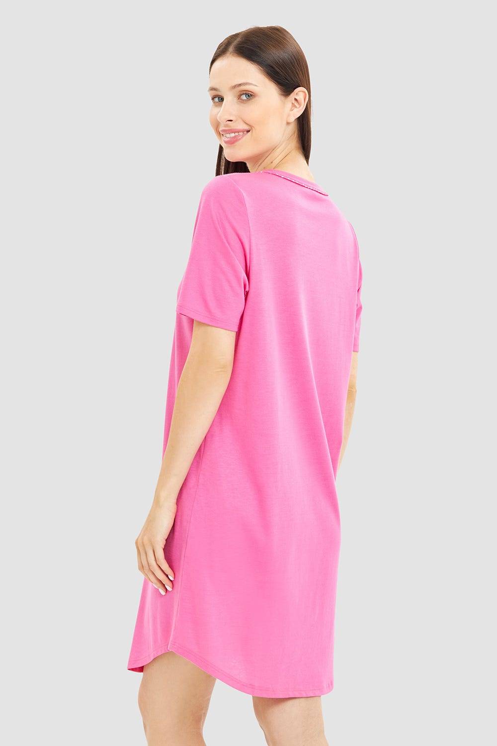 Rösch Nachthemd mit Statement-Print Pink Baumwolle/Modal Hotsell