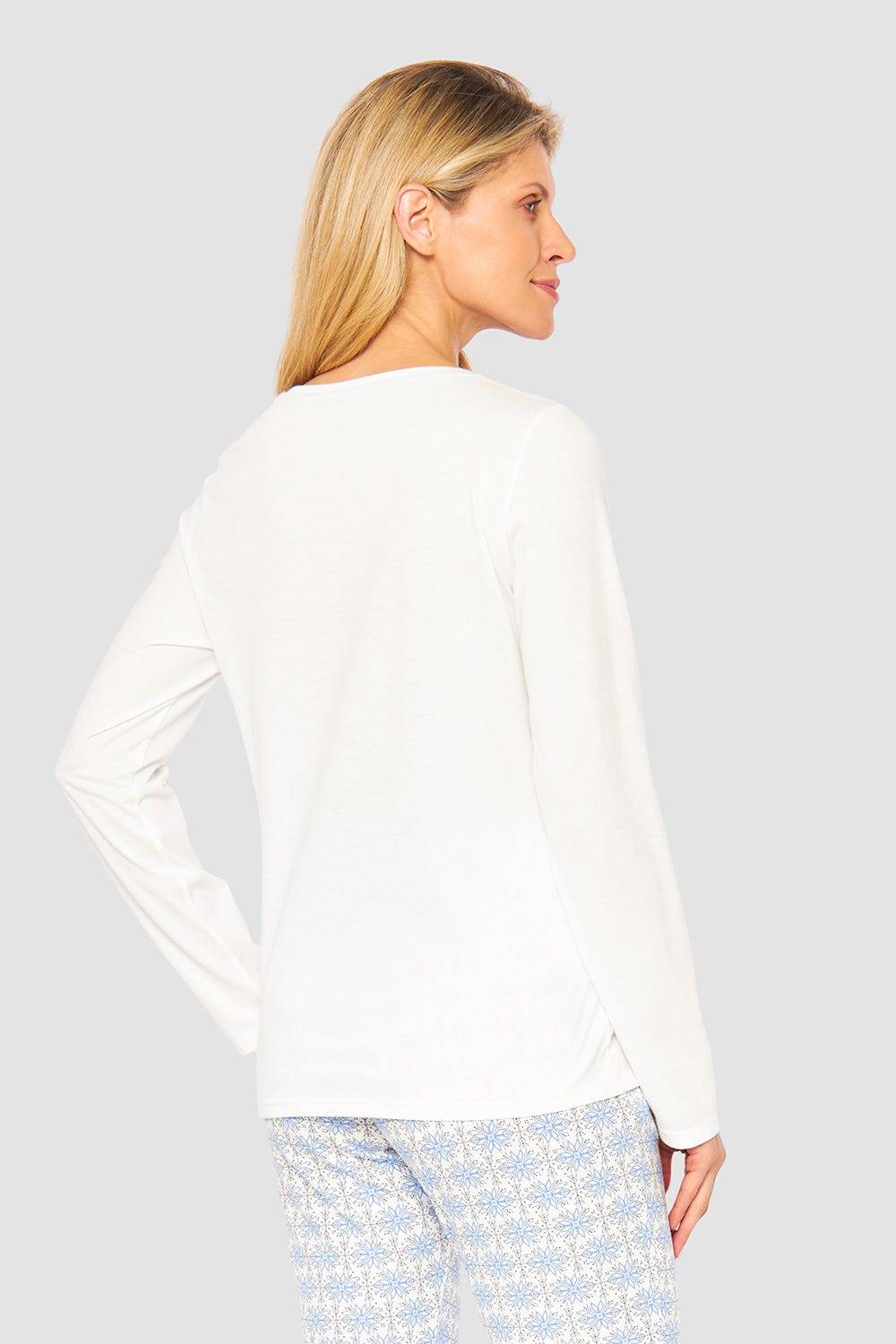 Rösch Shirt mit Schneeflocken Weiß Blau 100% Baumwolle Angebote