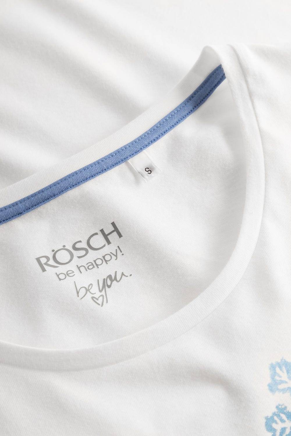 Rösch Shirt mit Schneeflocken Weiß Blau 100% Baumwolle Angebote