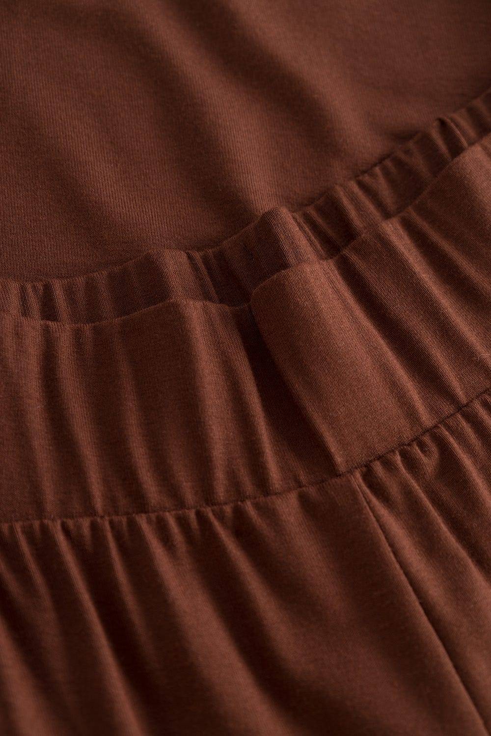 Rösch Hose mit weitem Bein Braun Basic Viskose/Elasthan Online