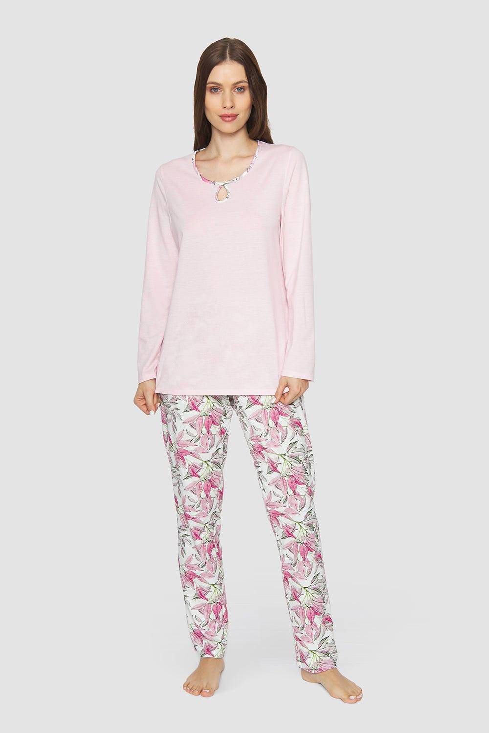 Rösch Pyjama mit Tropfenausschnitt 100% Baumwolle