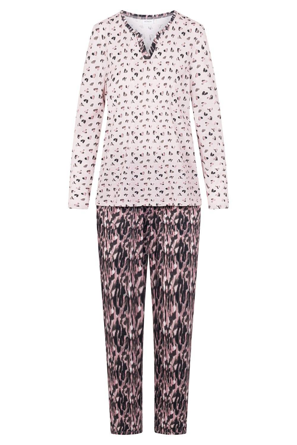 Rösch Pyjama im Druck-Mix Blende 100% Baumwolle Hotsell