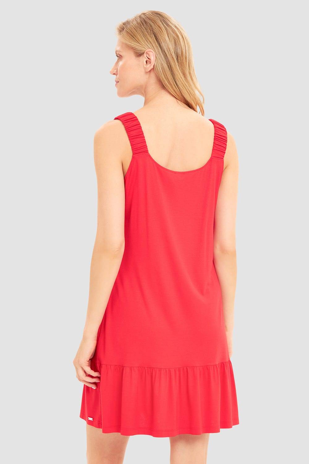Rösch Strandkleid Ärmellos mit welligem Saum in Rot Viskose/Elasthan Meist gekauft