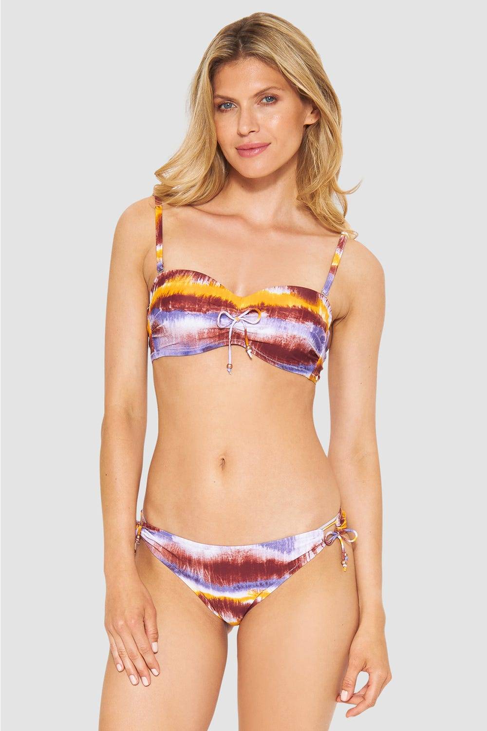 Rösch Bikini-Hose im Batikdruck moderne Streifen zum Binden Fabrikverkauf