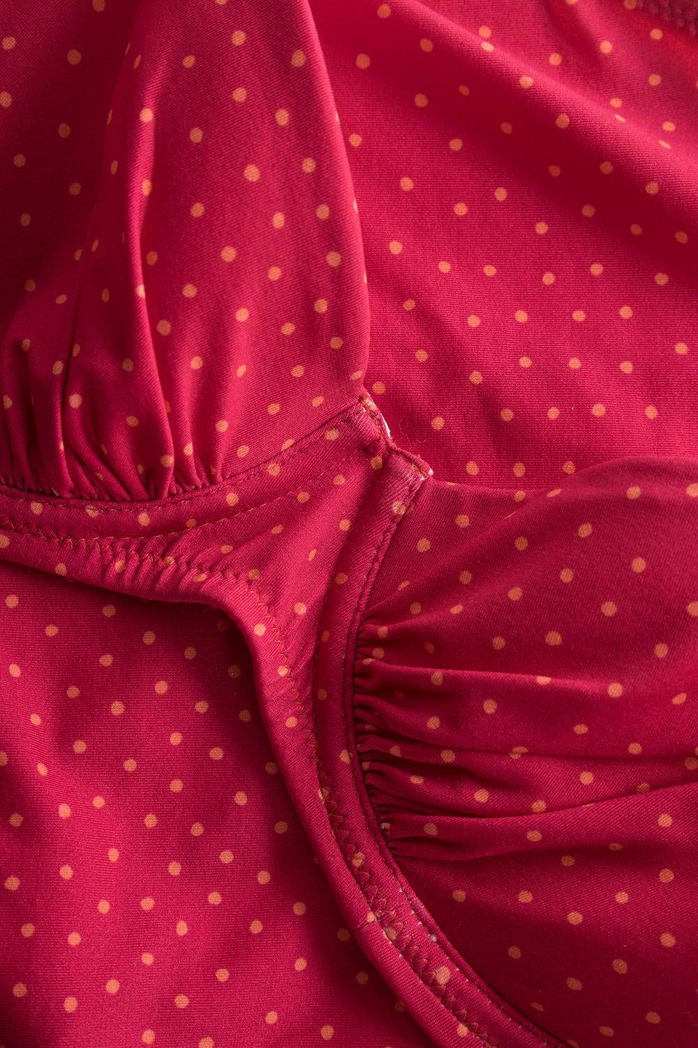 Rösch Bikini-Oberteil im pinken Mini-Tupfen-Druck recyceltes Polyamid/Elasthan Auslauf