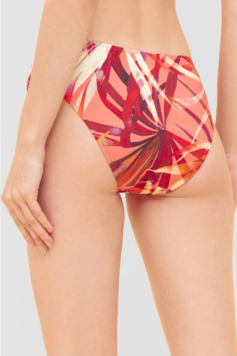 Rösch Bikini-Hose im bunten Blätter-Druck Binde-Bänder recyceltes Polyamid/Elasthan Verkauf
