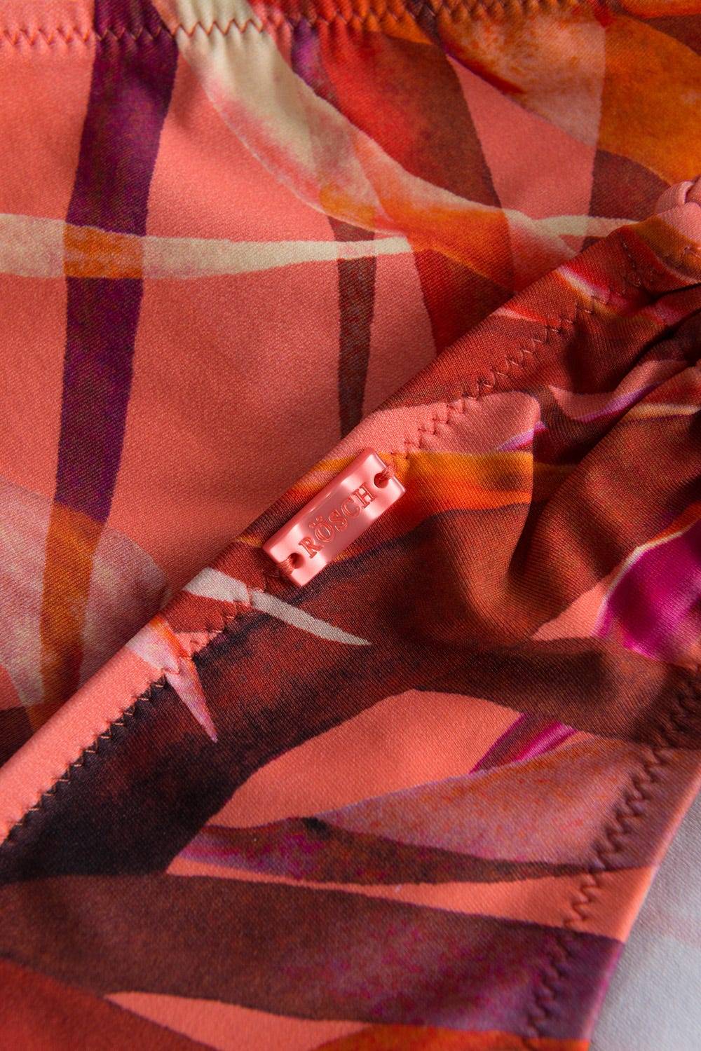 Rösch Bikini-Hose im bunten Blätter-Druck Binde-Bänder recyceltes Polyamid/Elasthan Verkauf