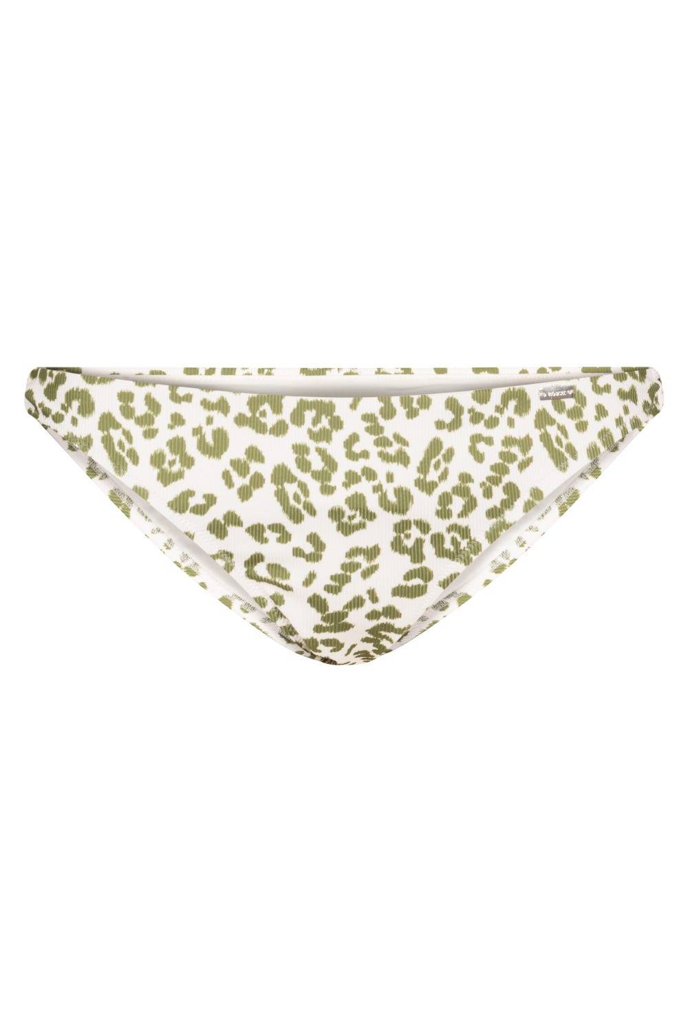 Rösch Bikini Hose im Leo-Druck Grün-Weiß Rippstruktur Animalprint Mix und Match Lycra Auslauf