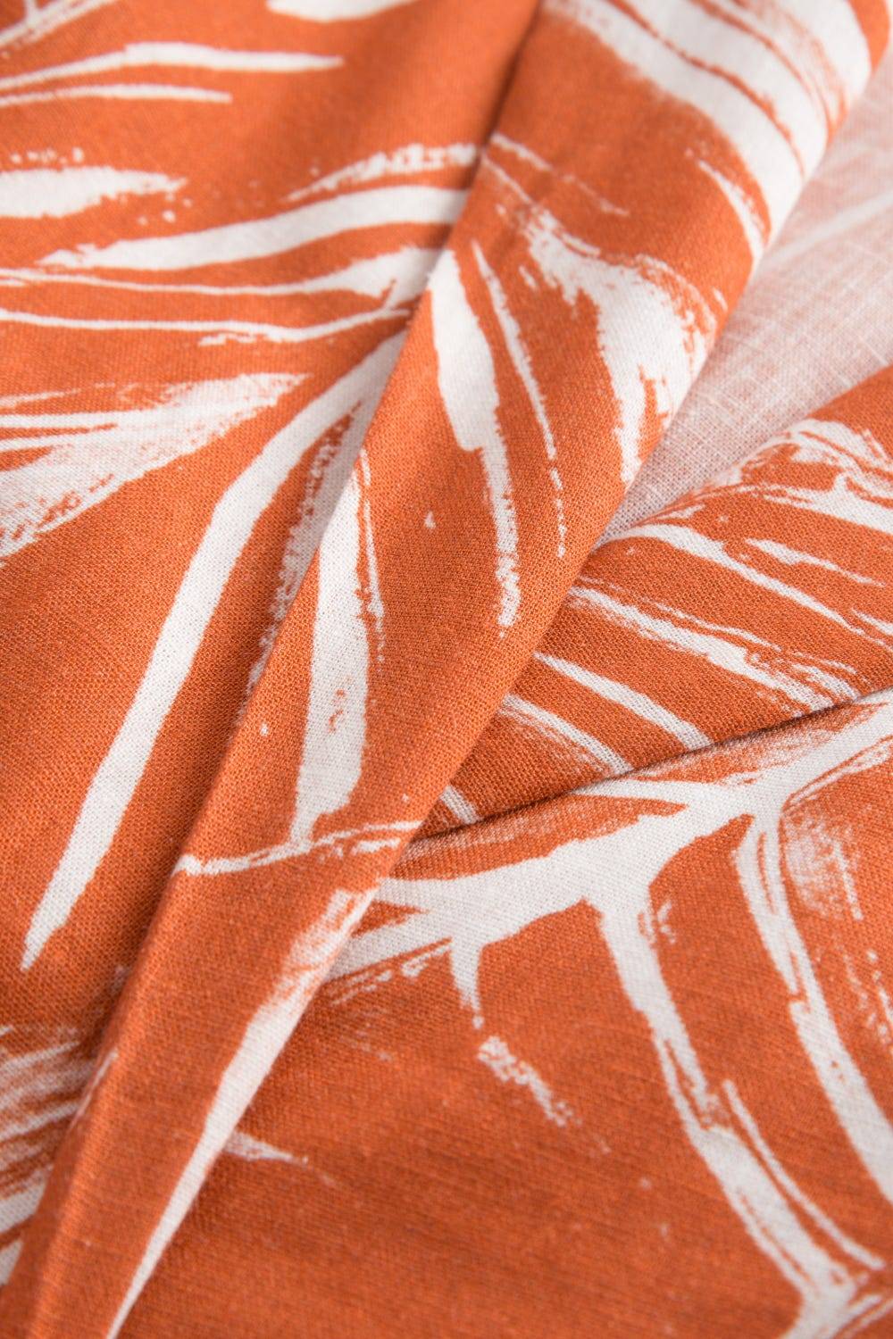 Rösch Freizeitkleid im sommerlichen Blätter-Druck Wickelform Leinen/Viskose im Angebot