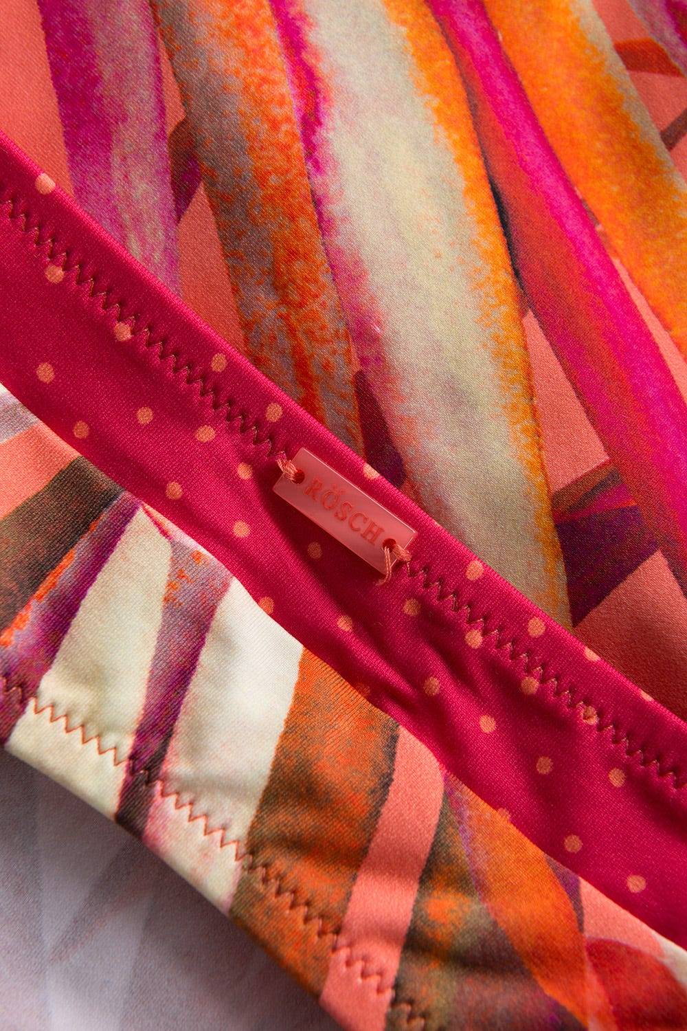 Rösch Bikini-Hose mit Blende Blätter-Druck Tupfen recyceltes Polyamid/Elasthan Schlussverkauf