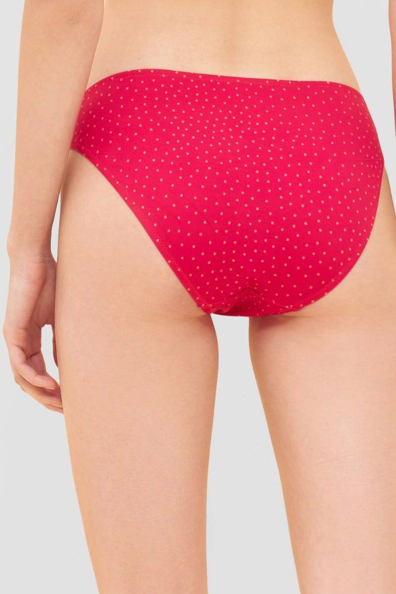 Rösch Bikini-Hose im pinken Mini-Tupfen-Druck recyceltes Polyamid/Elasthan Günstiger Verkauf