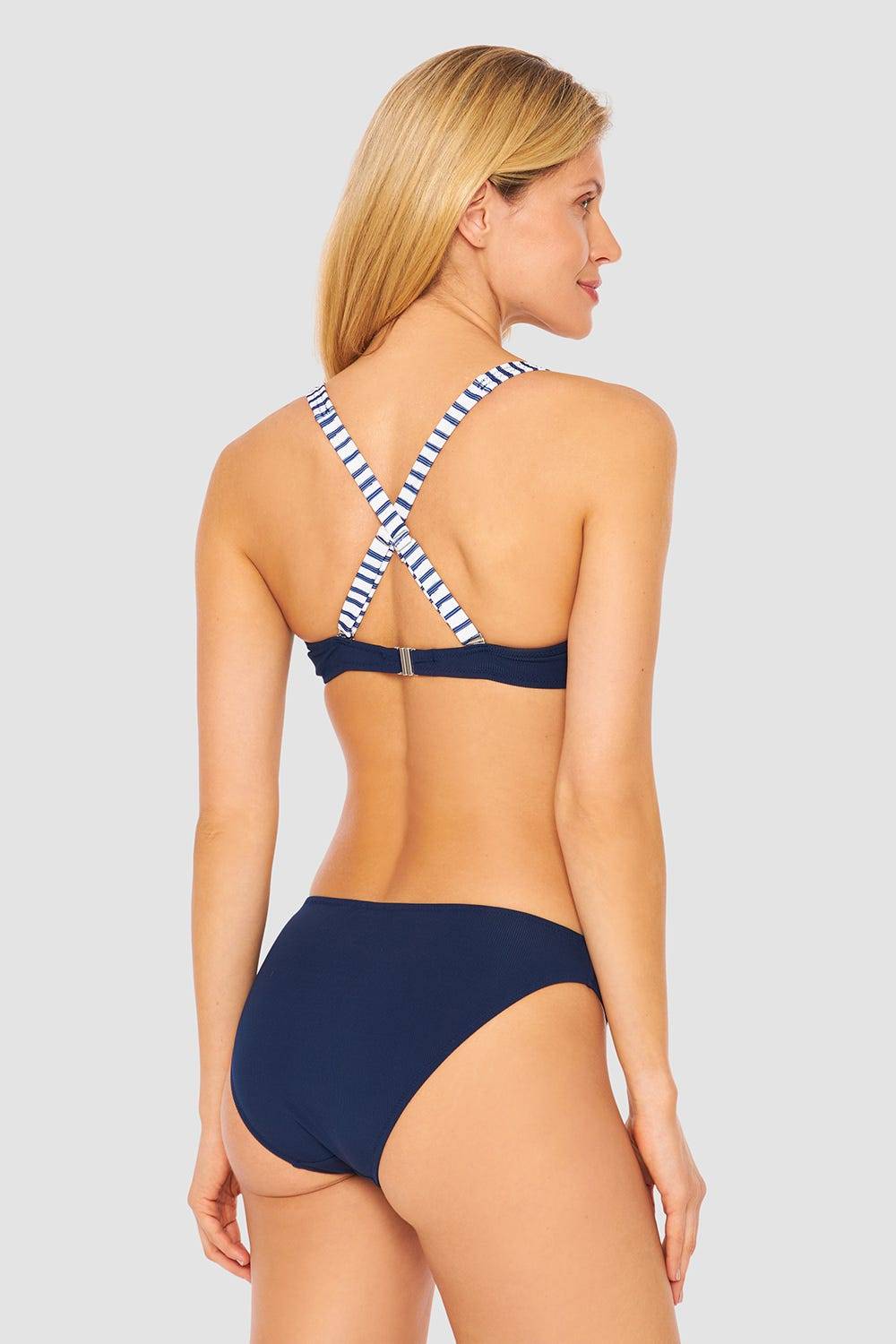 Rösch Bikini Oberteil mit Streifen-Details Ripp überkreuzt recyceltes Polyester/Elasthan Hotsell