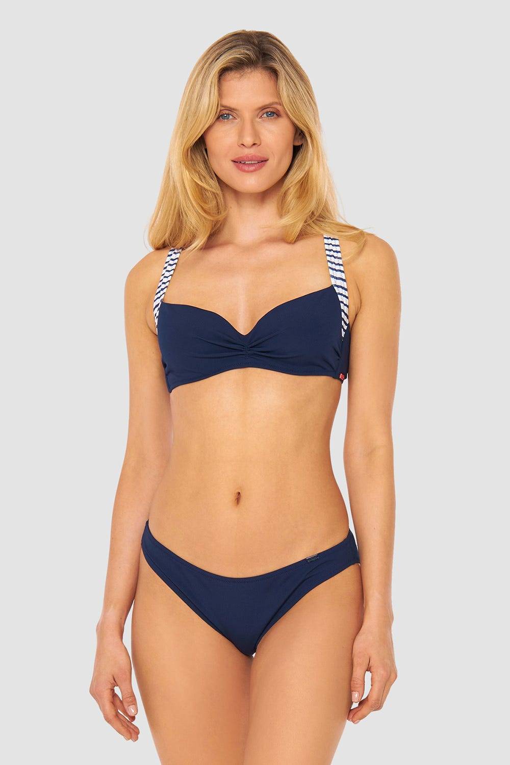 Rösch Bikini Oberteil mit Streifen-Details Ripp überkreuzt recyceltes Polyester/Elasthan Hotsell