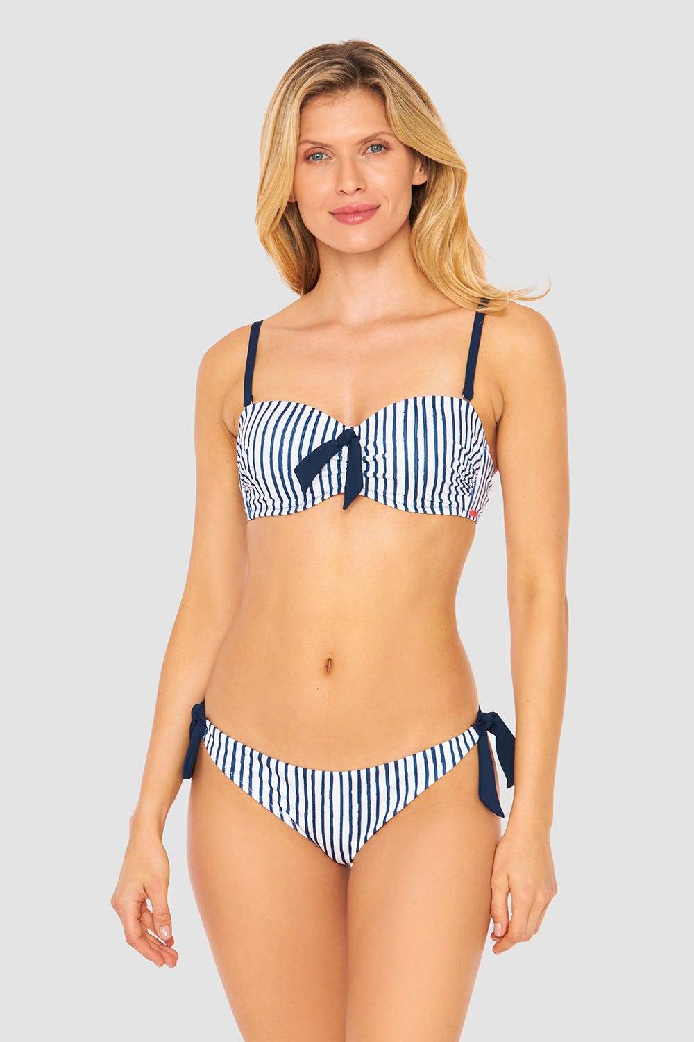 Rösch Bikini Hose im Streifen-Druck Bänder Ripp recyceltes Polyester/Elasthan Schlussverkauf