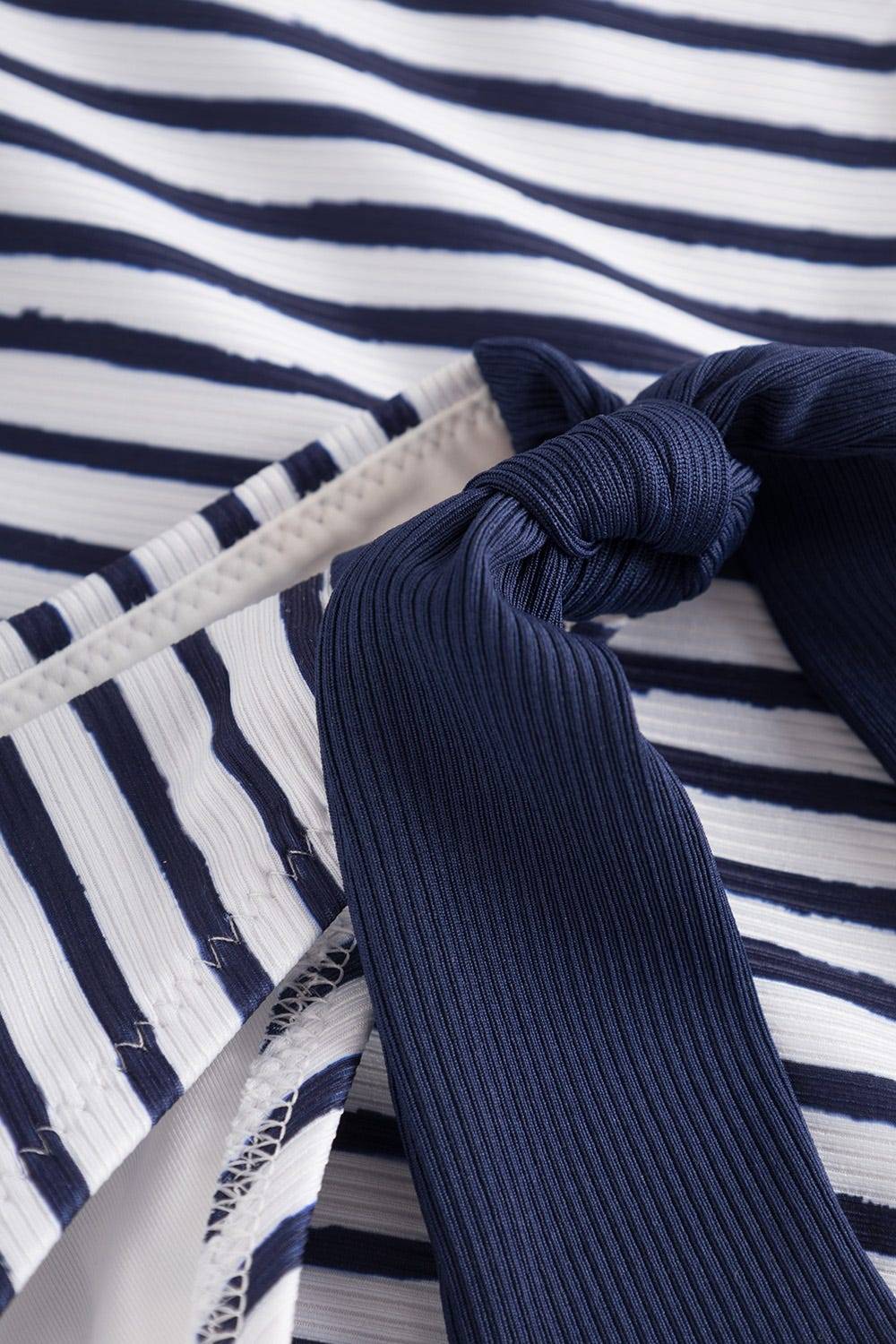 Rösch Bikini Hose im Streifen-Druck Bänder Ripp recyceltes Polyester/Elasthan Schlussverkauf