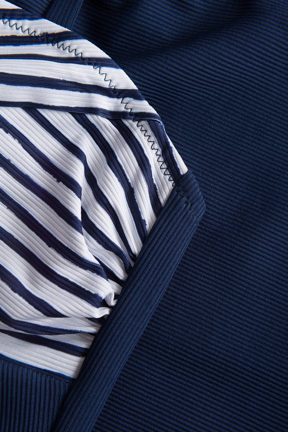 Rösch Bandeau Badeanzug mit gestreifter Blende Ripp recyceltes Polyester/Elasthan Meist gekauft
