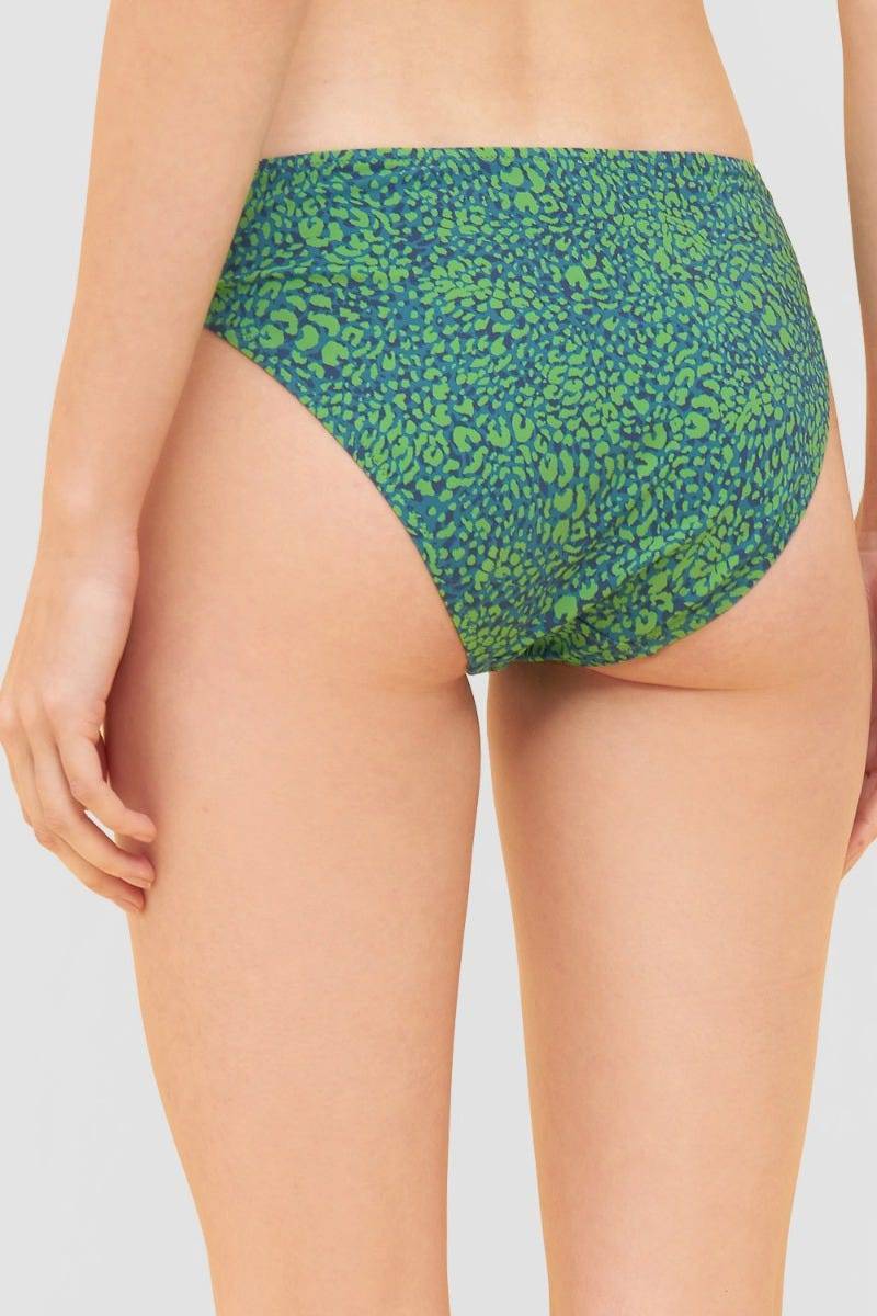 Rösch Bikini-Hose im Leo-Druck Grün Klassisch recyceltes Polyamid/Elasthan Auslauf