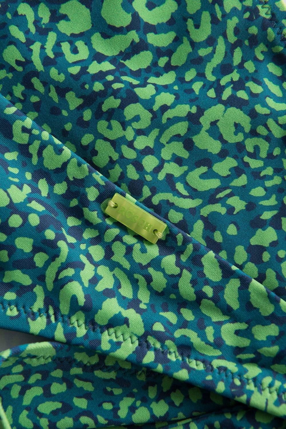 Rösch Bikini-Hose mit Schleifen Leo-Druck Grün Klassisch recyceltes Polyamid/Elasthan Verkauf