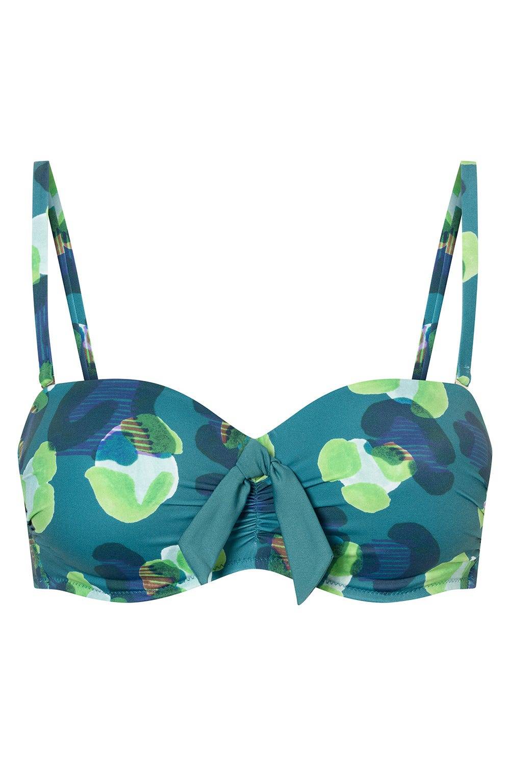 Rösch Bandeau-Bikini-Oberteil im grünen Leo-Design recyceltes Polyamid/Elasthan Hotsell