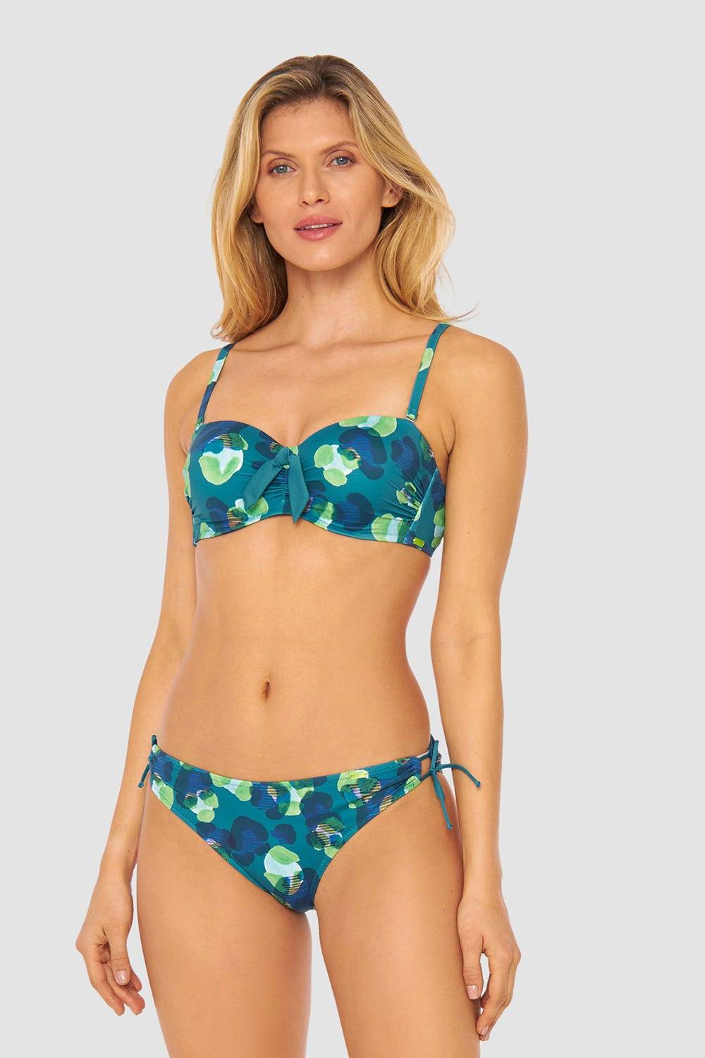 Rösch Bandeau-Bikini-Oberteil im grünen Leo-Design recyceltes Polyamid/Elasthan Hotsell