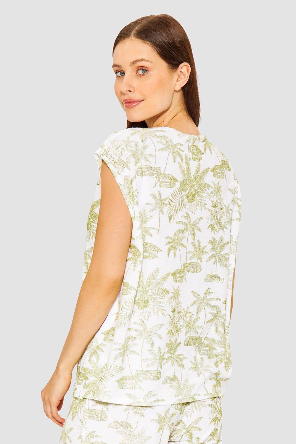 Rösch Frottee-Shirt im Palmenprint Baumwolle/Polyester Blitzverkäufe