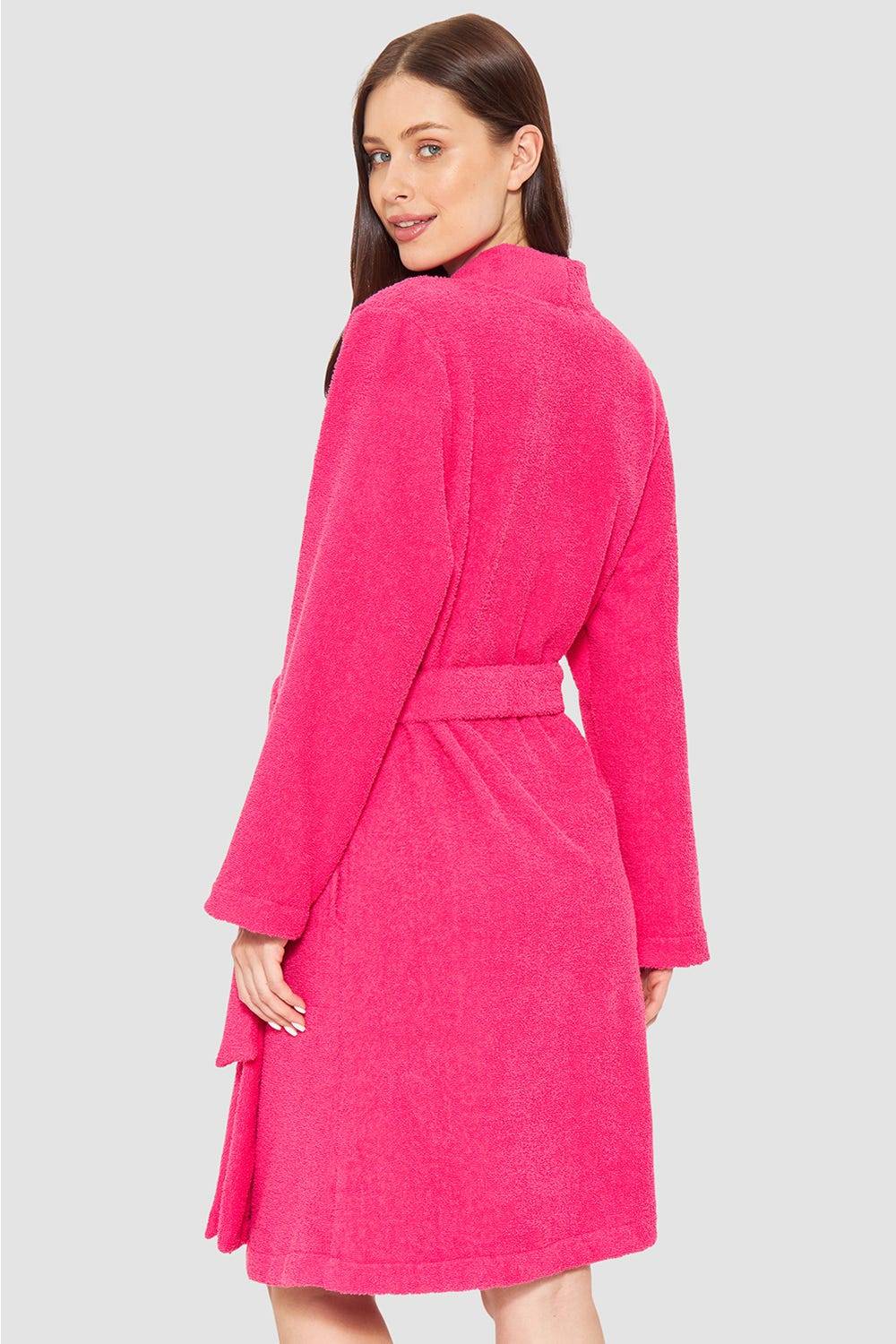 Rösch Bademantel aus Frottee Pink Baumwolle/Polyester Outlet