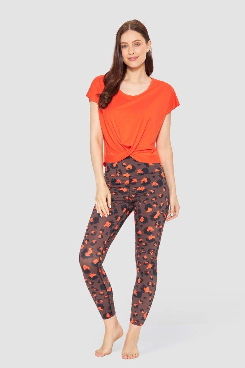 Rösch Y.U Yoga Shirt mit Knoten Orange Sport Mix &amp; Match Baumwolle/ Elasthan Fabrikverkauf